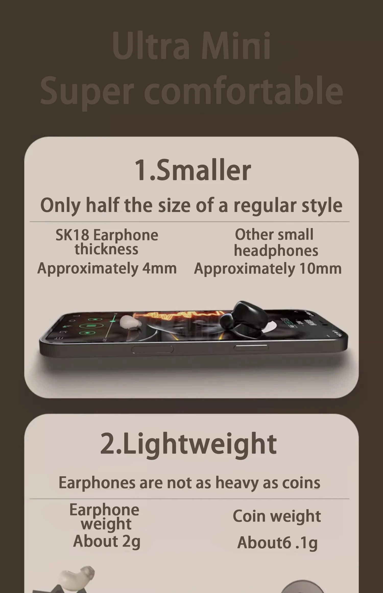SHUKE SK19 Mini Sports Earbuds - Bluetooth 5.3 Wireless with 480H Standby & IPX5 Waterproof