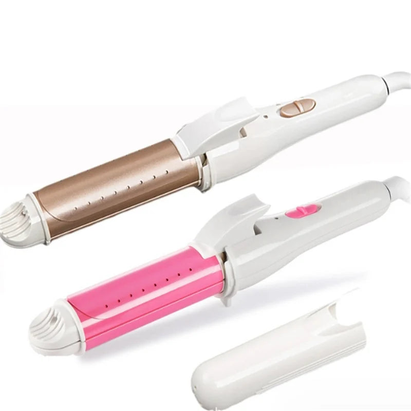 3-in-1 Ceramic Hair Curling Iron - Multifunction Curler, Straightener & Heated Roller Styling Tool