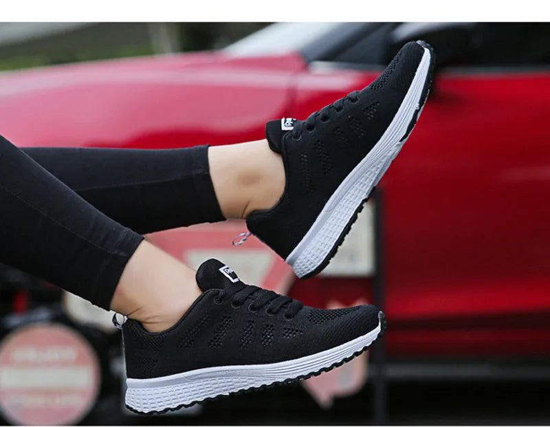 Women's Breathable Mesh Walking Shoes - Lightweight Slip-On Athletic Sneakers