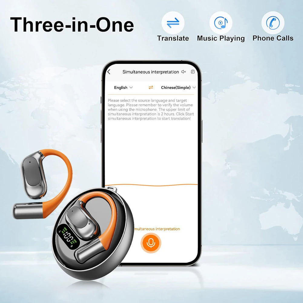 AI Translation Earbuds - Real Time 144 Languages with Bluetooth 5.4 & 48H Battery