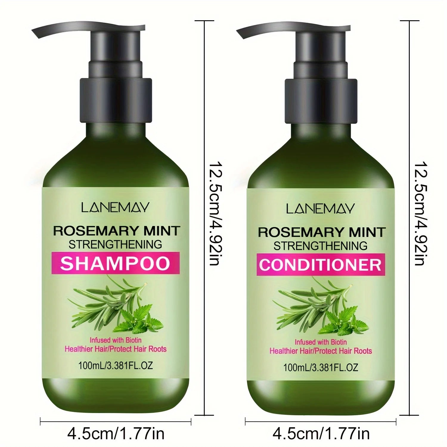 Rosemary Mint Strengthening Shampoo & Conditioner Set - Moisturizing Hair Treatment