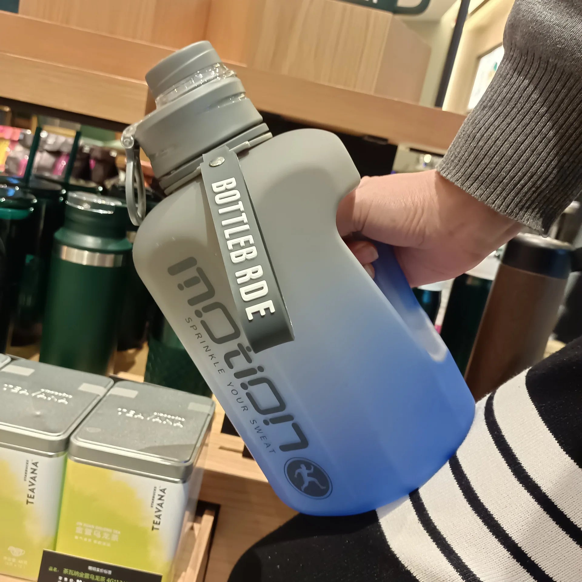 2.4L Sports Water Bottle with Straw - Extra Large Fitness Tracker Bottle with Measurement Scale