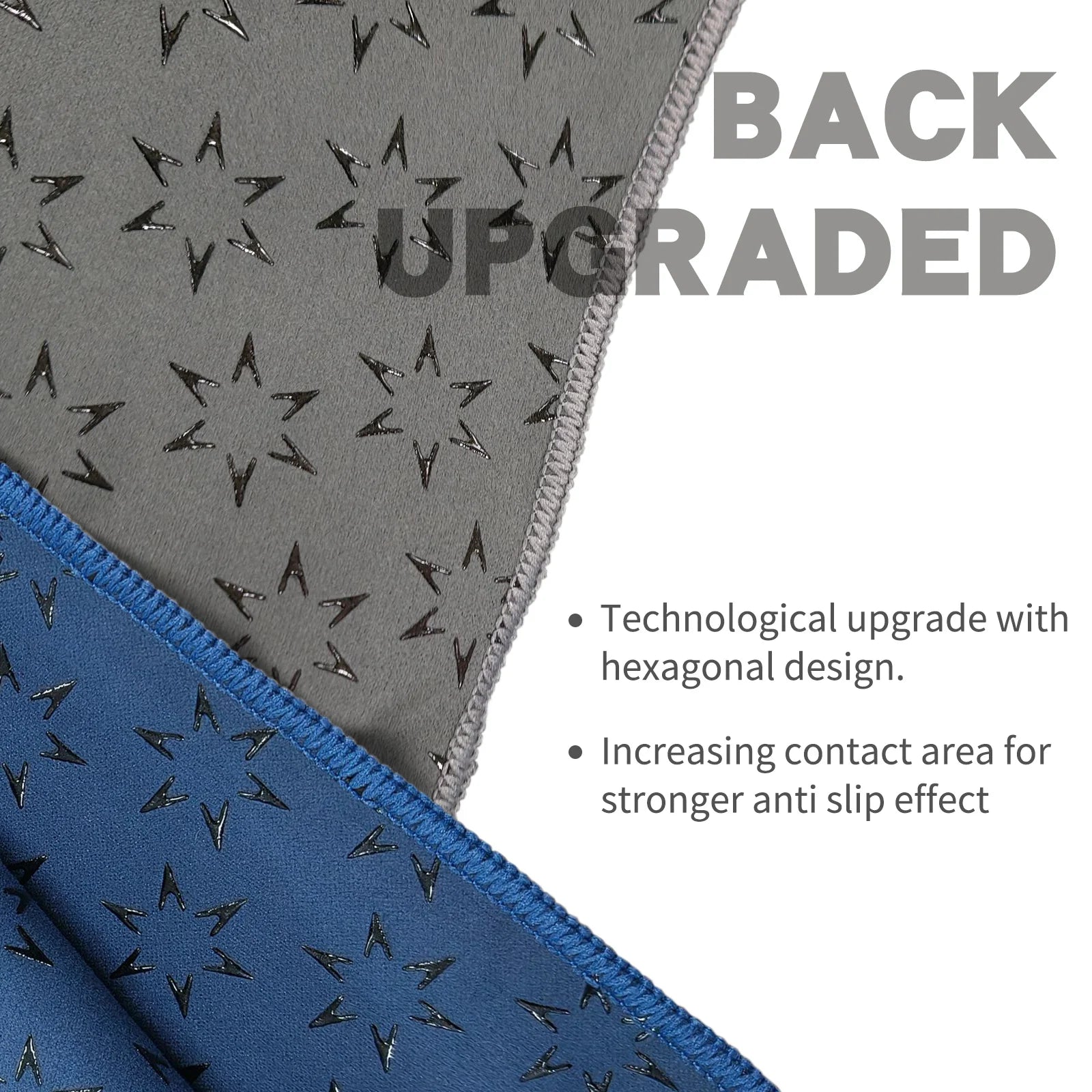 Cedar & Moore Premium Non-Slip Yoga Towel, 183x61cm microfiber with silicone grip, blue and gray