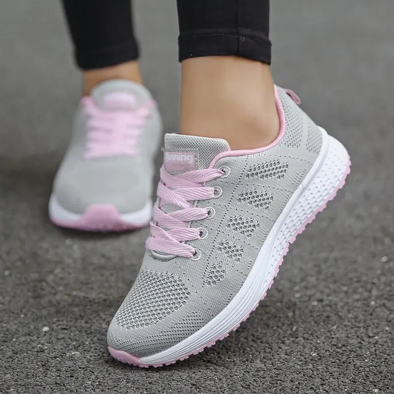 Women's Breathable Mesh Walking Shoes - Lightweight Slip-On Athletic Sneakers