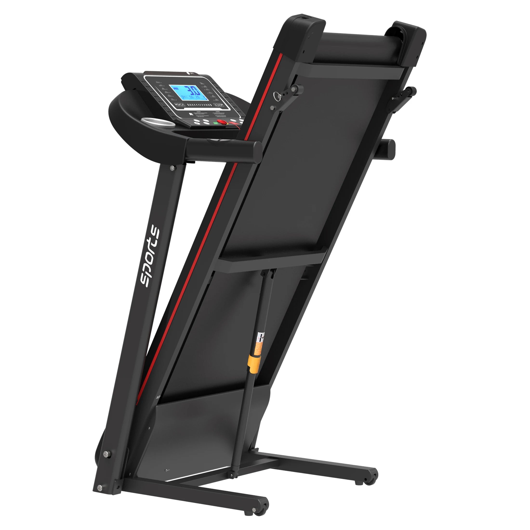 Folding Treadmill, Smart Motorized Treadmill with Manual Incline and Air Spring & MP3, Exercise Running Machine with 5" LCD