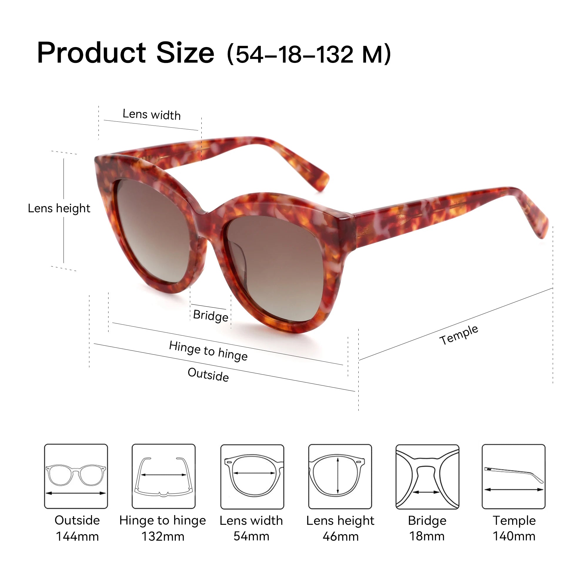 ZENOTTIC Butterfly Polarized Sunglasses - Handmade Acetate with UV400 Protection