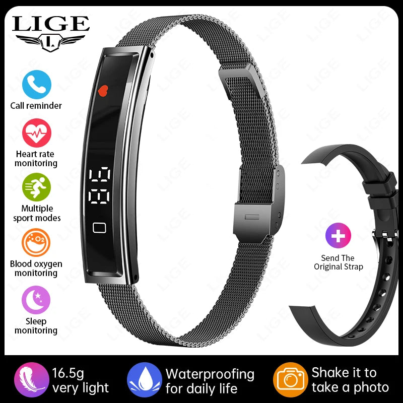 LIGE Sports Fitness Tracker Smart Bracelet Heart Rate Sleep Monitor Pedometer