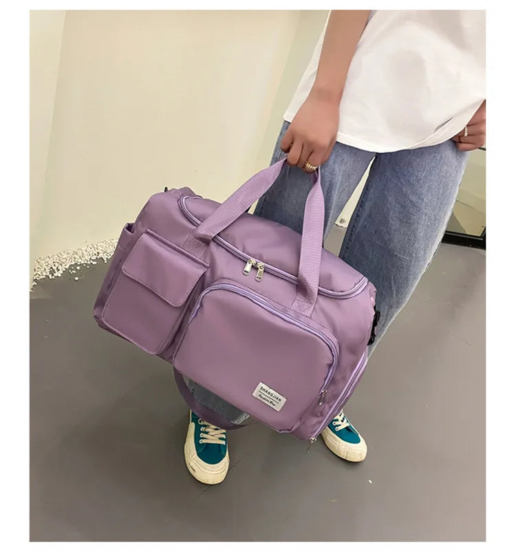 Large Capacity Gym/Overnight Duffle Bag with Shoe Compartment