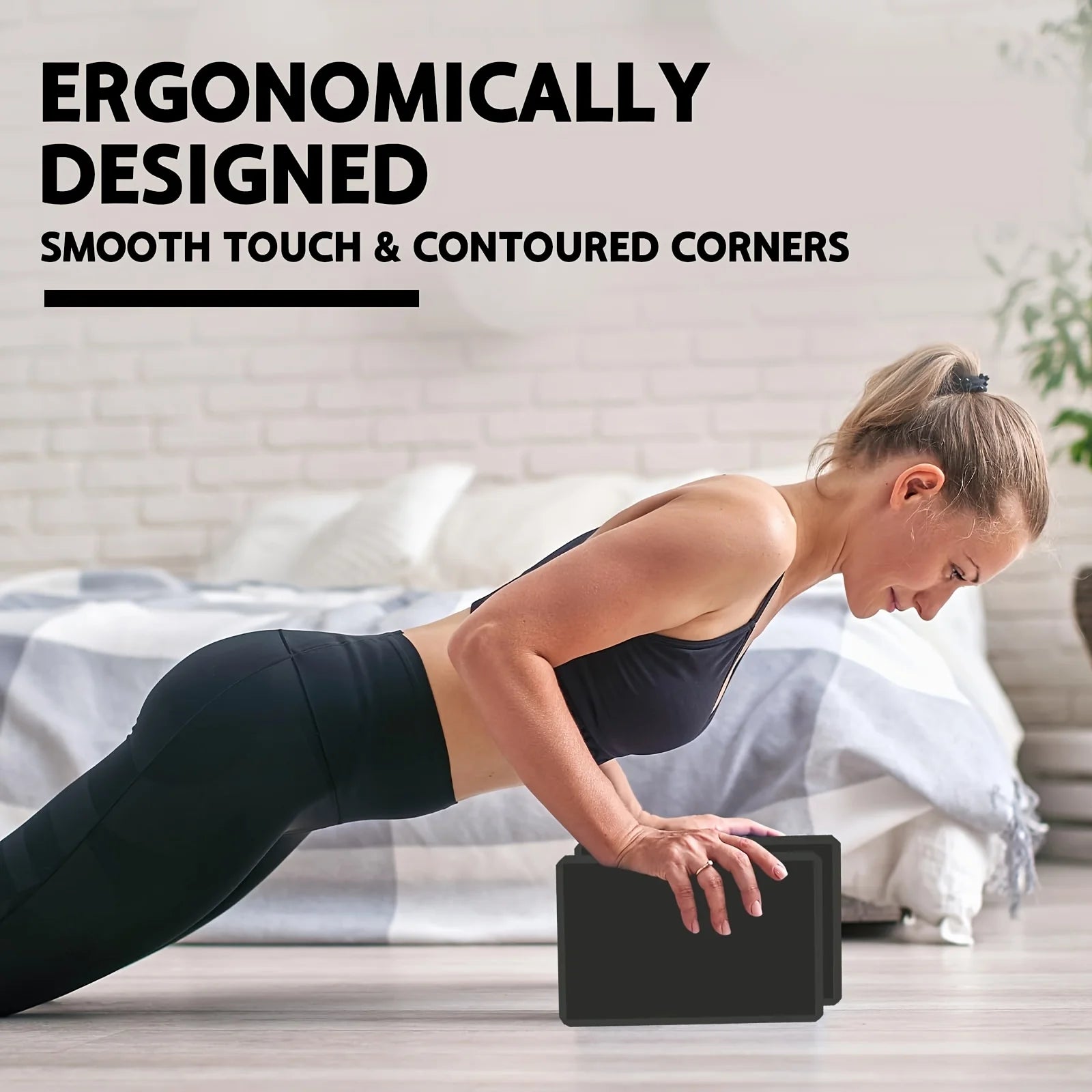 2-Piece High-Density Foam Yoga Blocks - Lightweight Supportive Yoga Gear for Women
