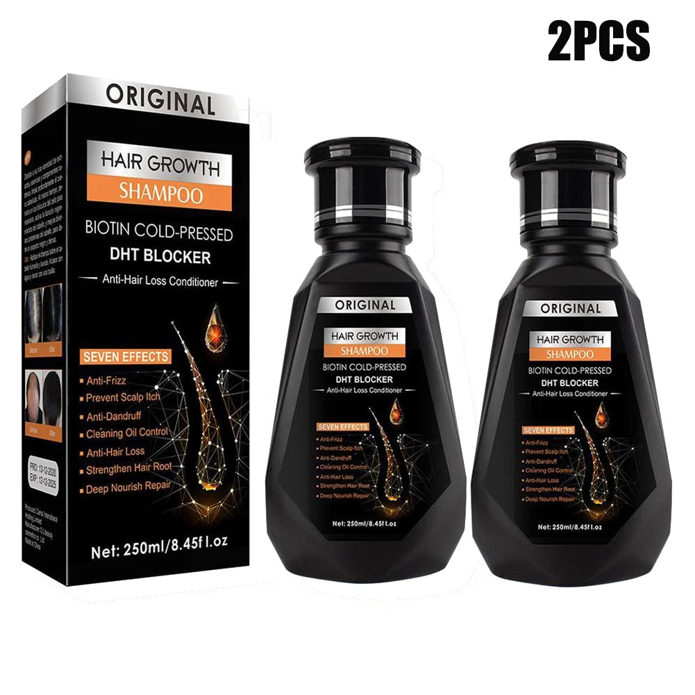 Biotin Ginger Hair Growth Shampoo by Cedar & Moore, 2 black bottles in original box (250ml each)
