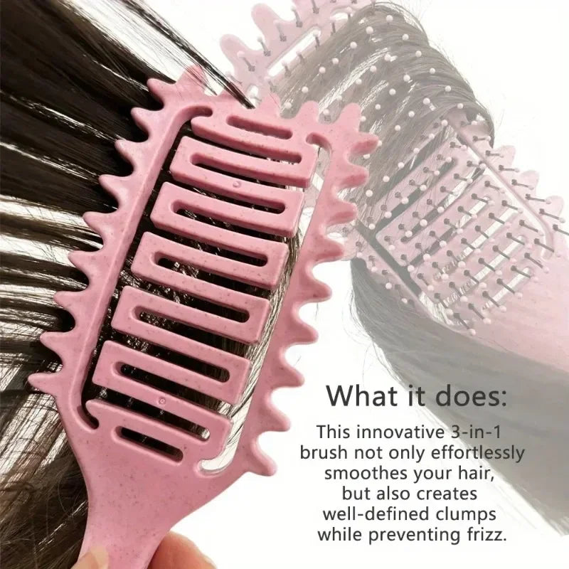 Curl Define Styling Brush - Hollow Out Detangling Hair Brush for Wet Curly Hair Shaping