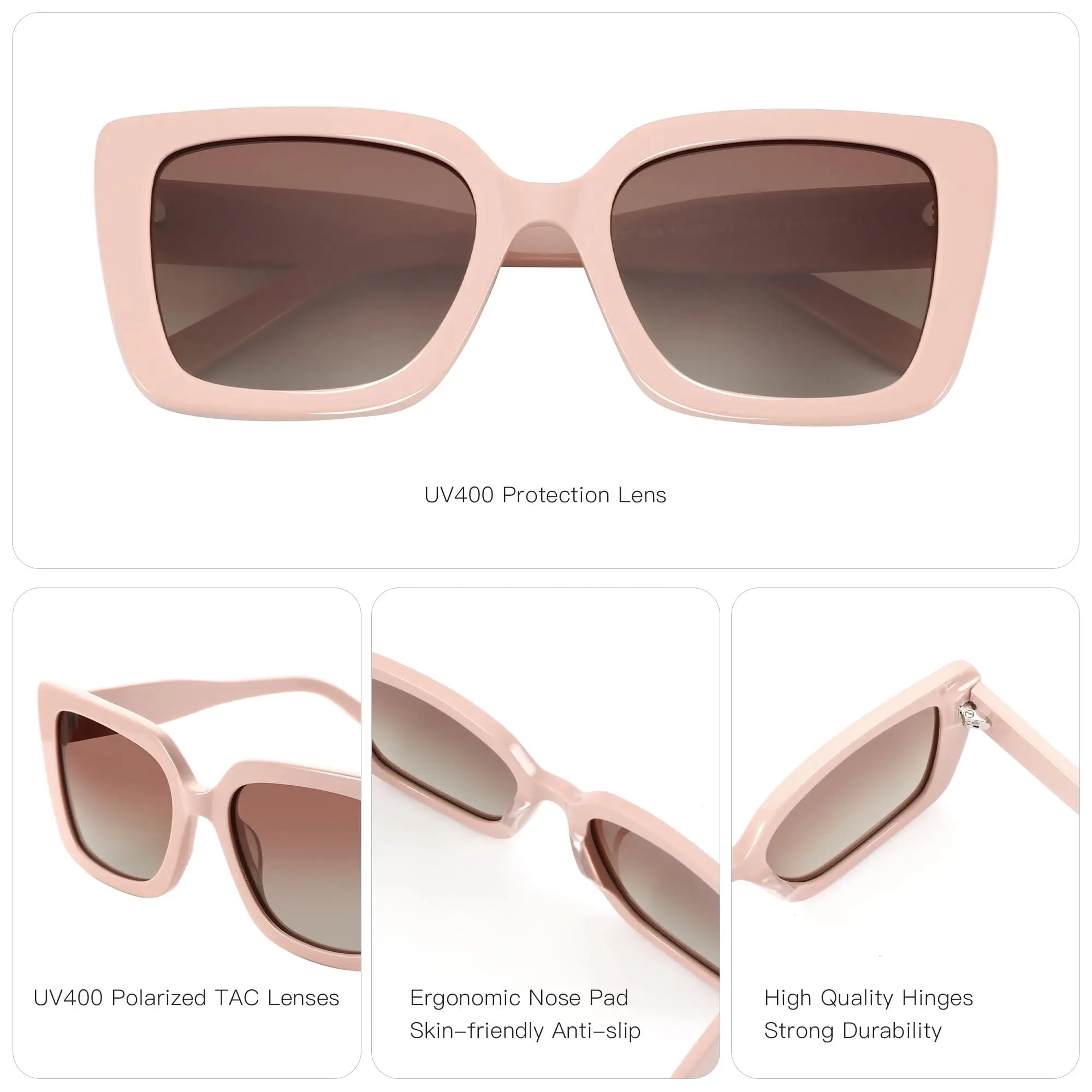 ZENOTTIC Designer Square Polarized Sunglasses - Classic Butterfly UV400 Protection for Women