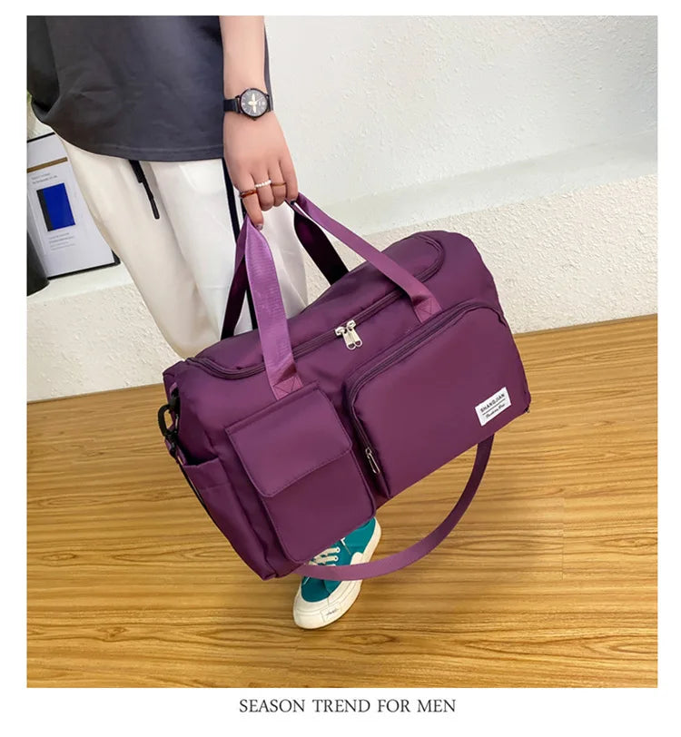 Large Capacity Gym/Overnight Duffle Bag with Shoe Compartment
