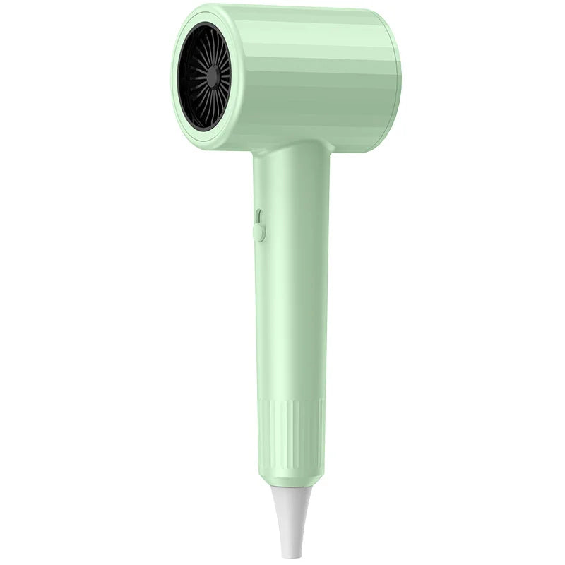 Green hair dryer with concentrator nozzle