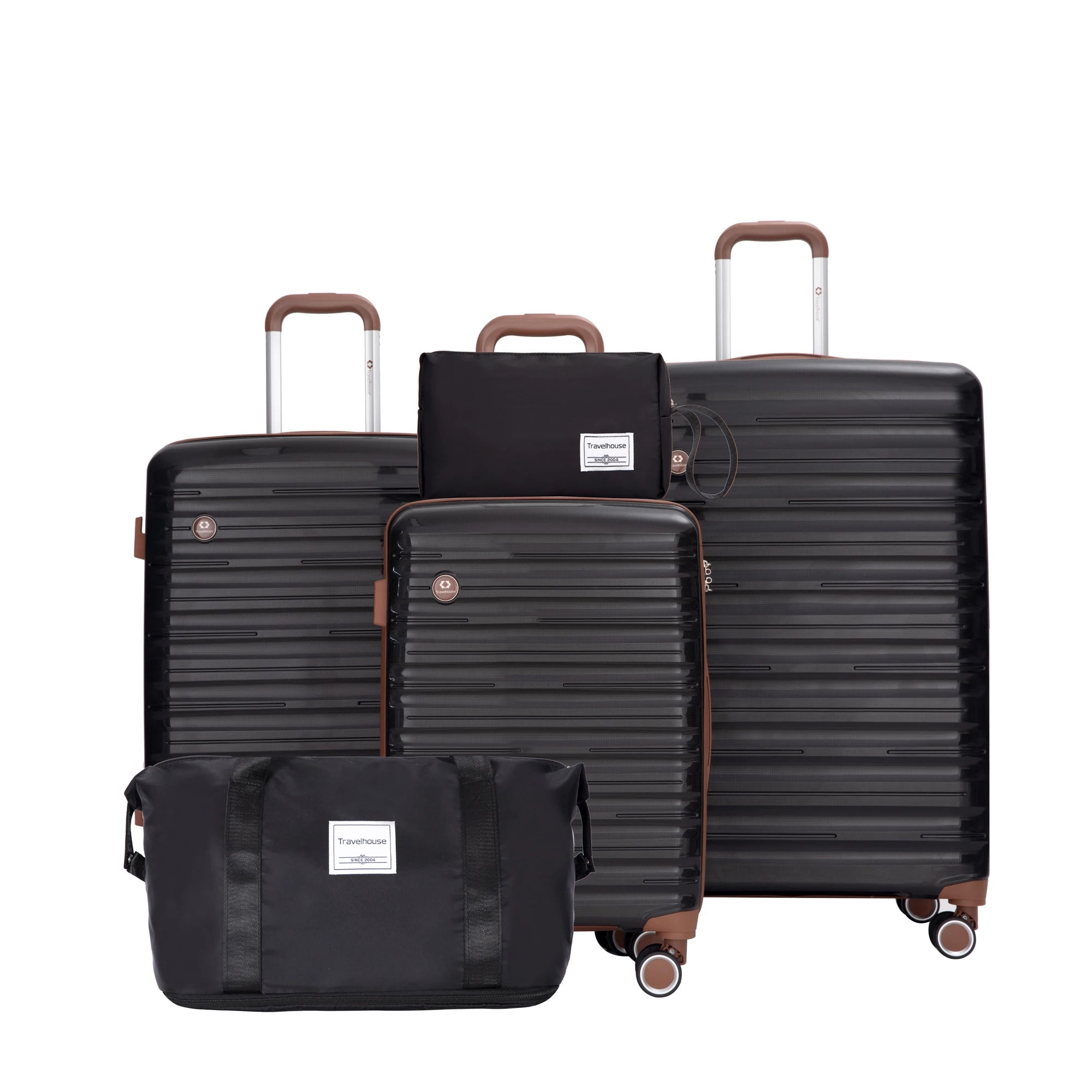 5-Piece Hardcase Luggage Travel Set with Double Spinner Wheels, TSA Lock & Duffle Bag