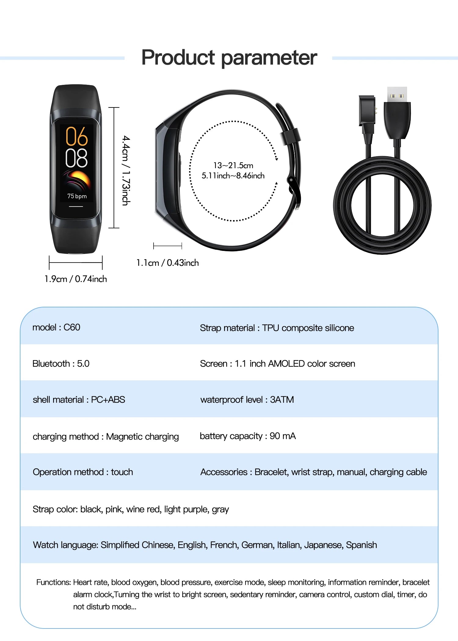 AMOLED Display Fitness Tracking Sports Watch