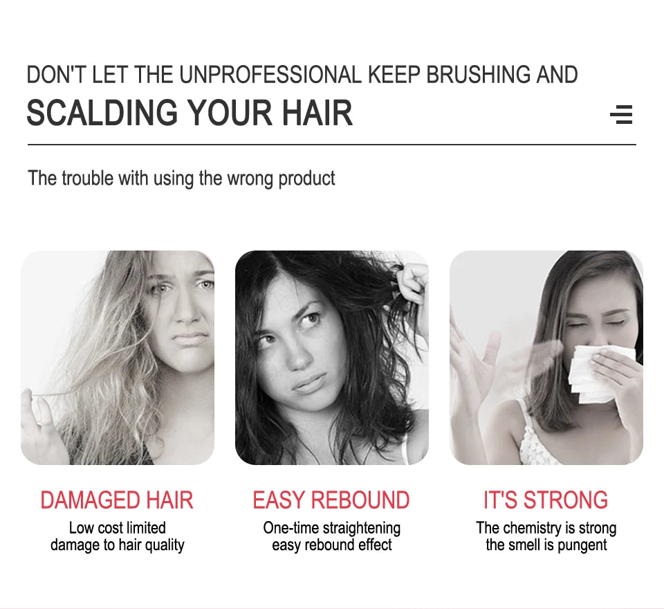Sevich Keratin Cream with Comb by Cedar & Moore, professional salon hair treatment; 3 hair cards shown.