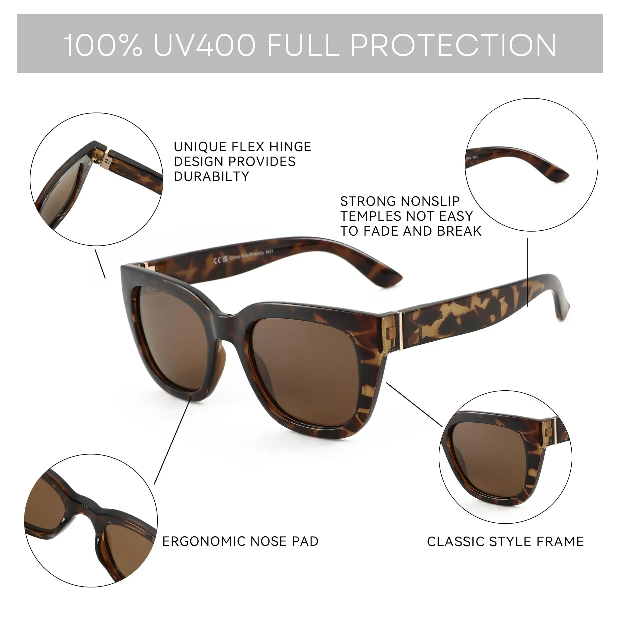 ZENOTTIC Butterfly Polarized Sunglasses - Fashion Cat Eye UV400 Protection for Women
