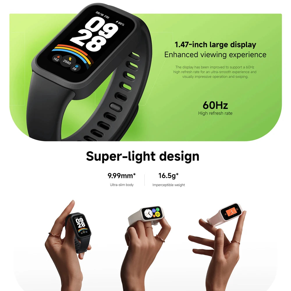 Smart Band 9 Active - 1.47" TFT Display with 18-Day Battery & 50 Fitness Modes