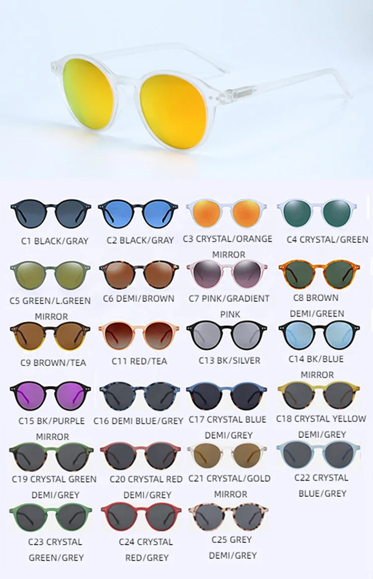 ZENOTTIC Small Round Polarized Sunglasses - Vintage Retro Circle UV400 Protection Unisex