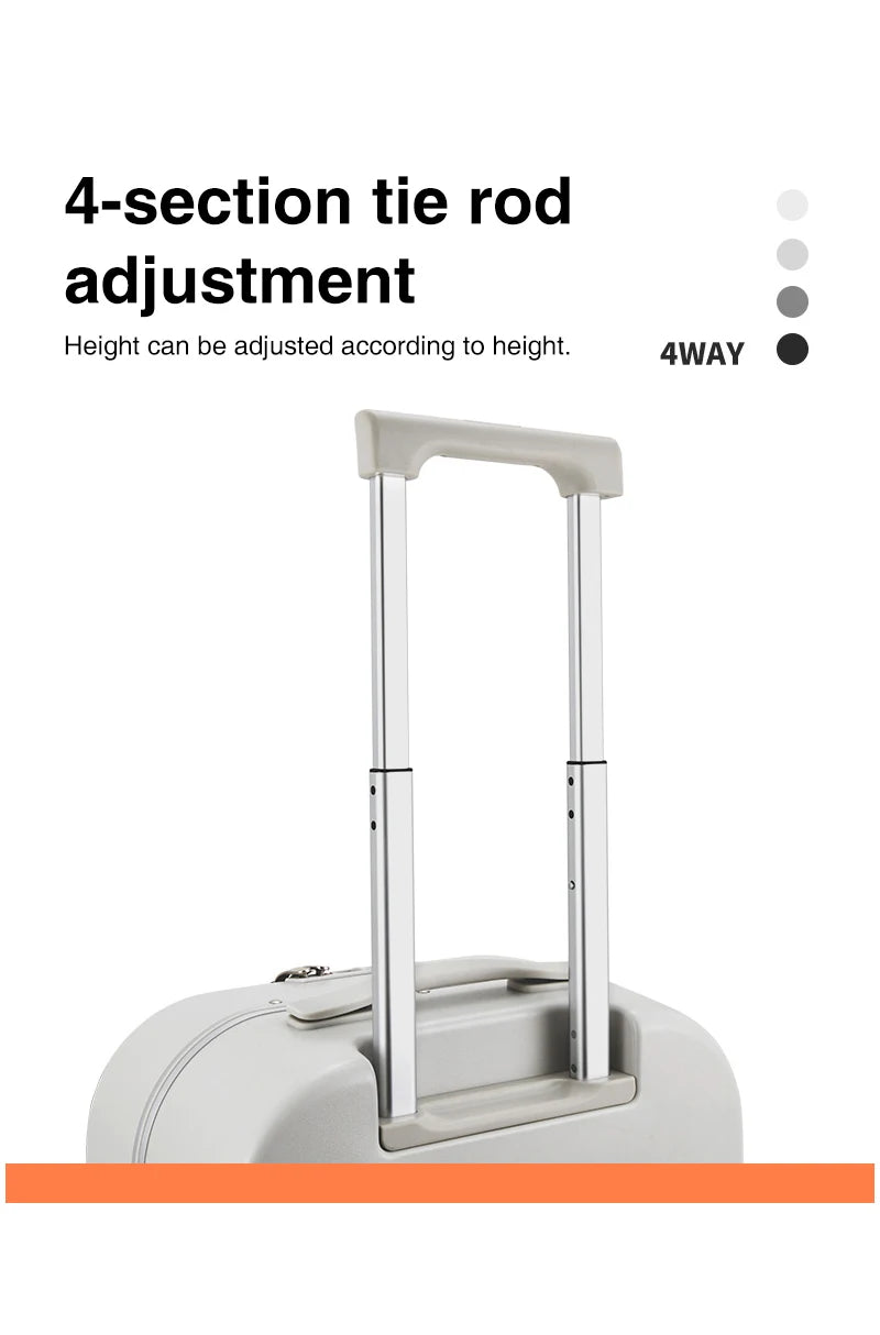 Mixi Aluminum Frame Carry-On Suitcase - 18/20/24 Inch Rolling Luggage with Hollow Wheel Design