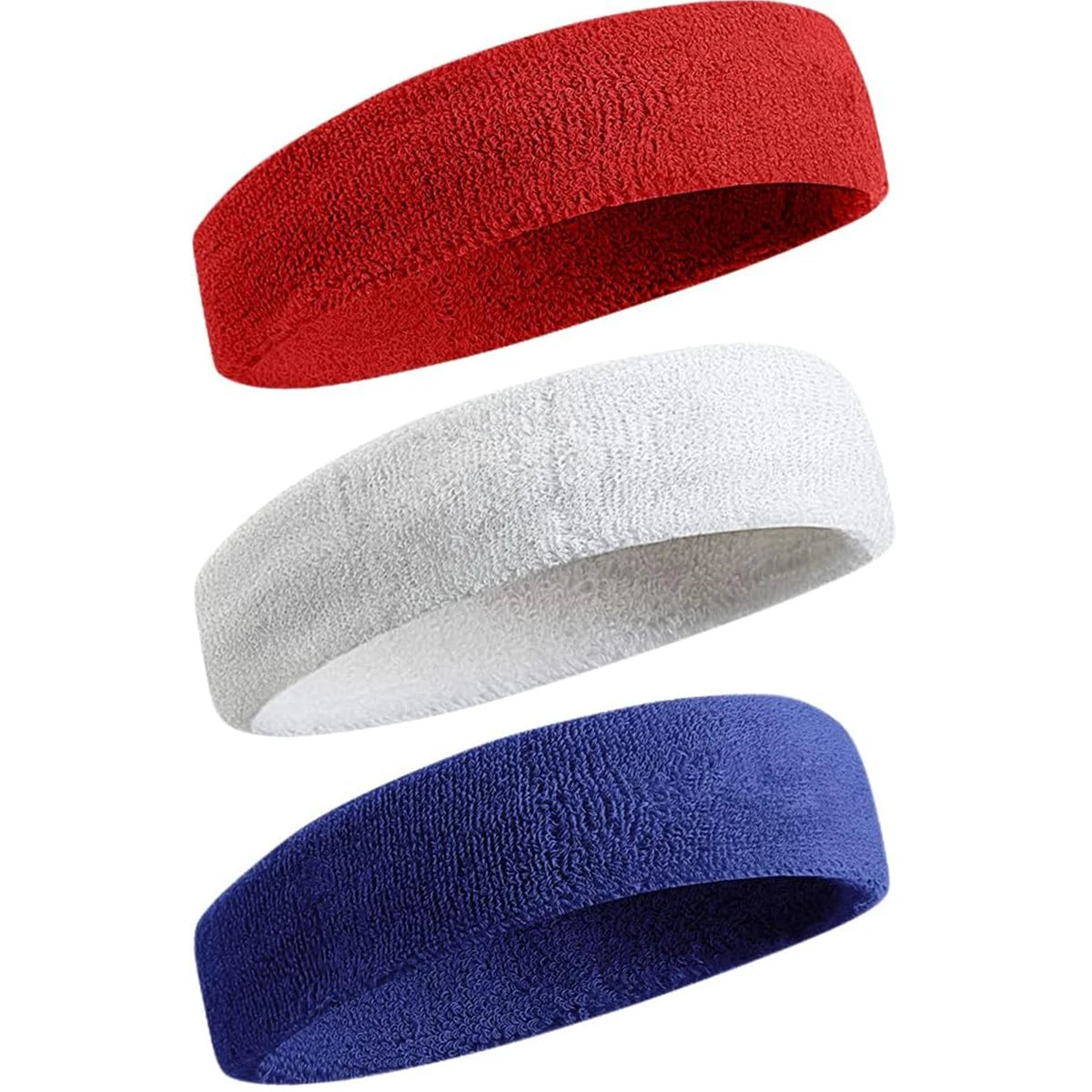 3-Piece Sweatproof Sports Headbands - Moisture-Wicking Headband Set