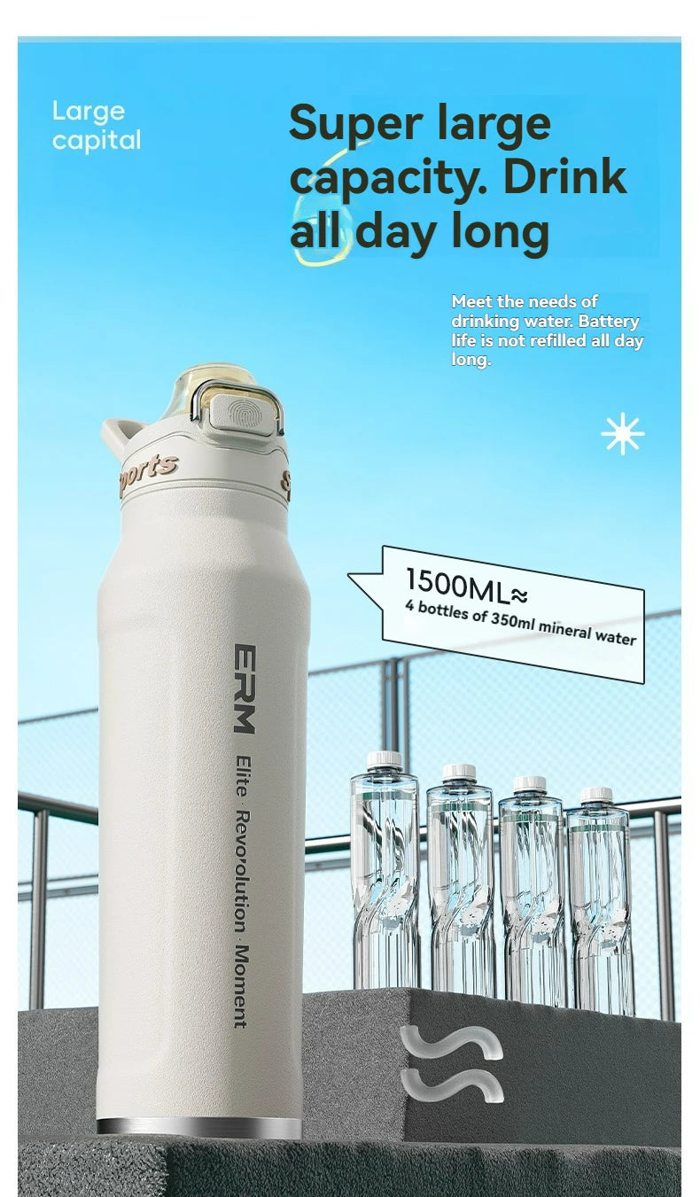 1L Stainless Steel Insulated Bottle - 6-Layer Vacuum Flask for Hiking, Cycling & Fitness