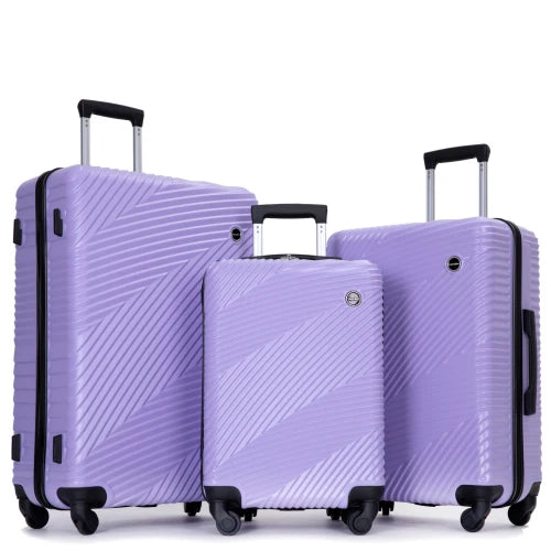 3-Piece Hardshell Luggage Set with Spinner Wheels - 20/24/28 Inch Lightweight Carry-On Suitcases