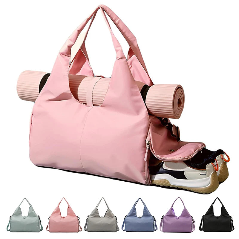 Women's Sport Gym Bag - Waterproof with Separate Shoe Compartment