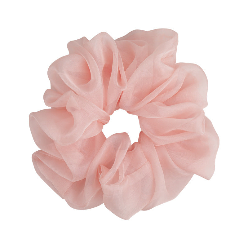Soft Chiffon Pastel Hair Scrunchies - Romantic Ruffle Design Organza Hair Ties for Women