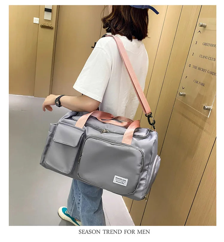 Large Capacity Gym/Overnight Duffle Bag with Shoe Compartment