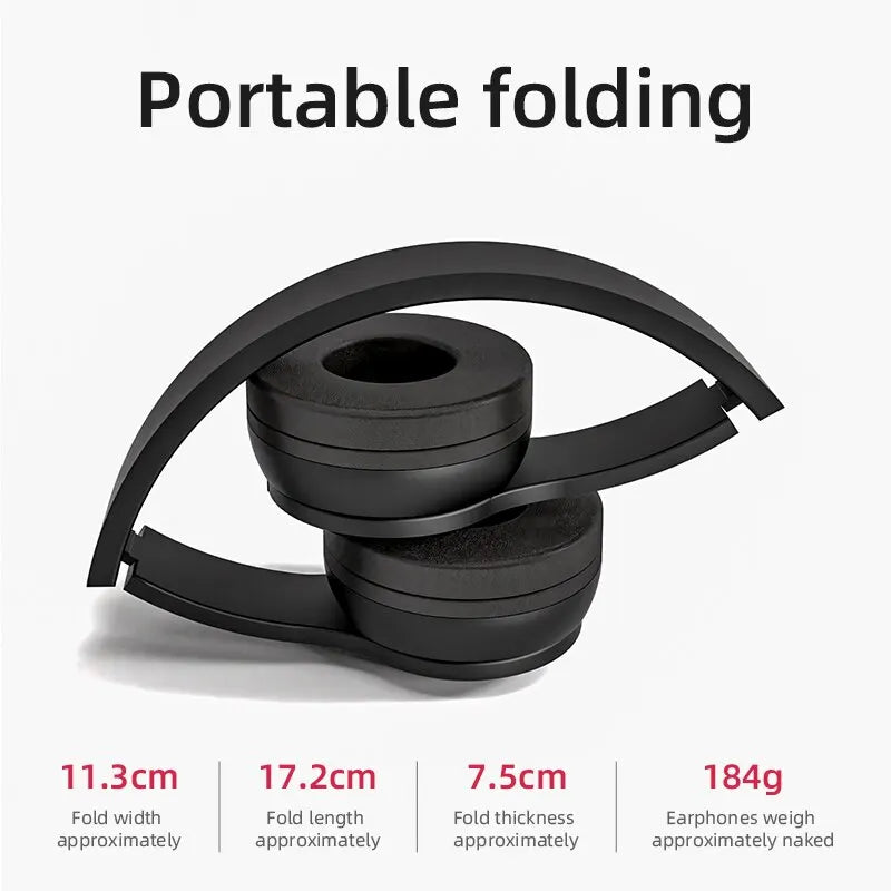 P47 Cedar & Moore wireless foldable over-ear headphones in black.
