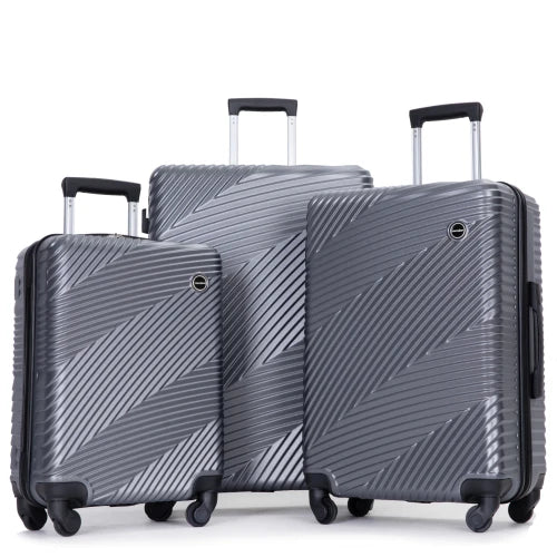 3-Piece Hardshell Luggage Set with Spinner Wheels - 20/24/28 Inch Lightweight Carry-On Suitcases
