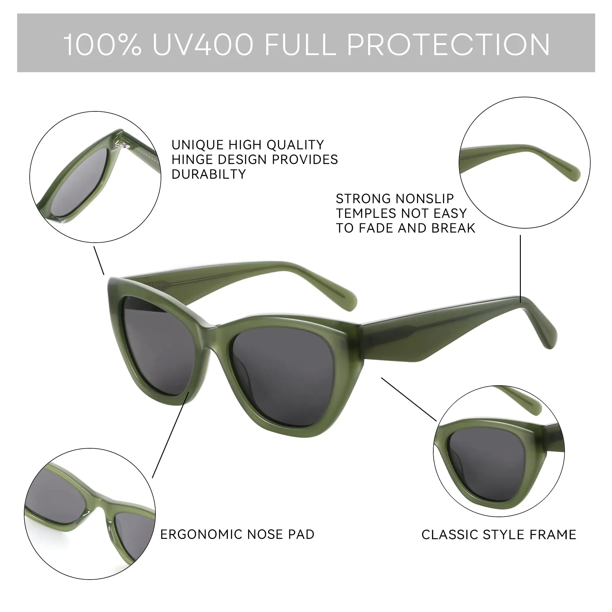 ZENOTTIC Butterfly UV 400 Polarized Sunglasses