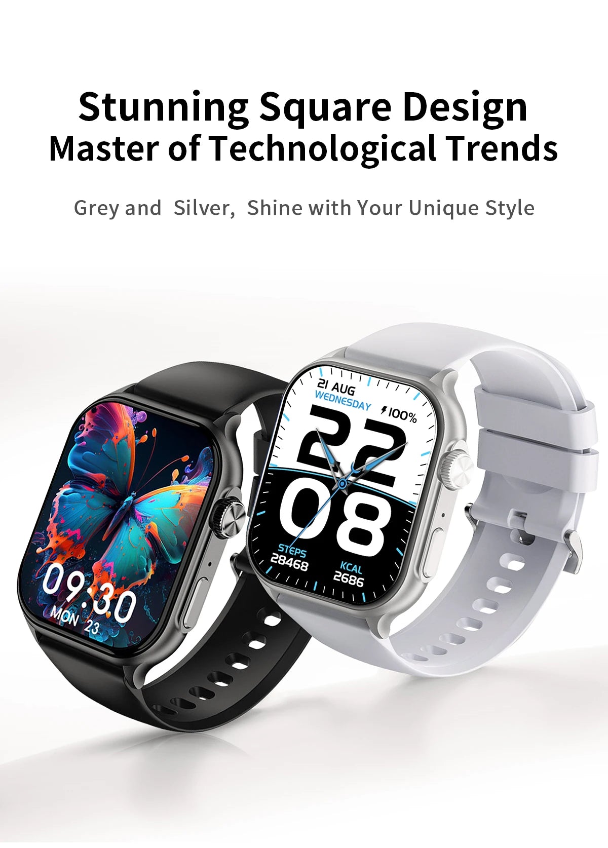 Lenovo Smart Watch Fit F101 - 1.96" AMOLED Display with Bluetooth Calling & Health Monitoring