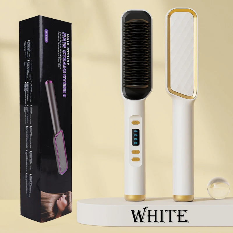 Hair Straightener Electric Brush - Hot Comb Heating Brush for Sleek, Smooth Styling