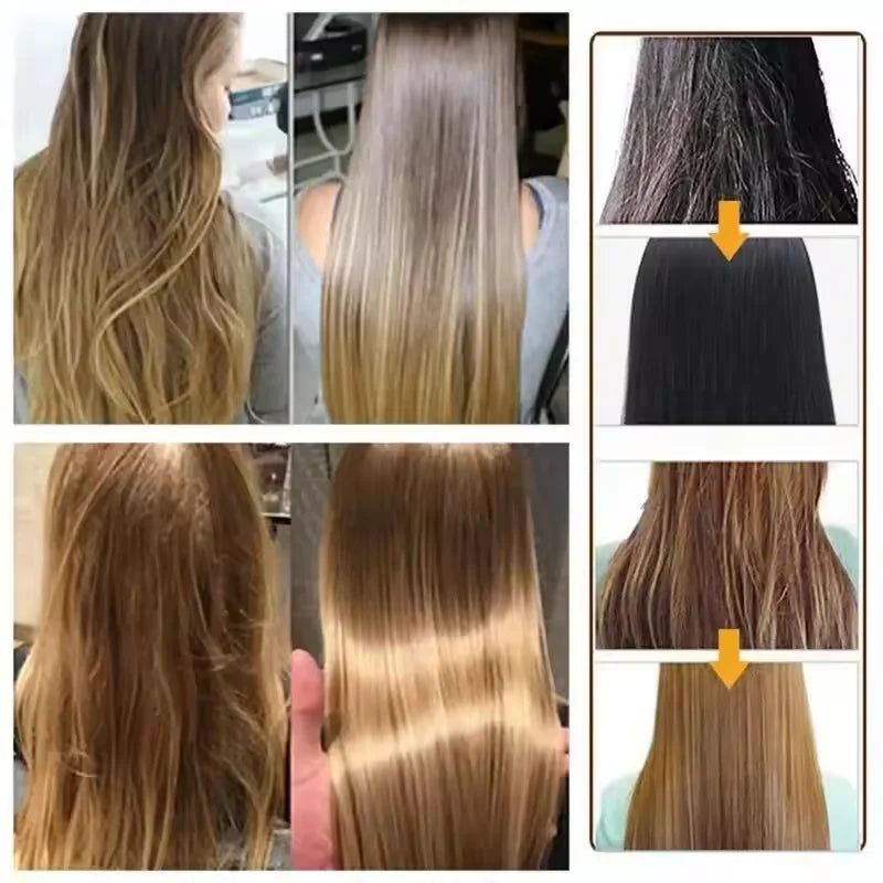 Cedar & Moore Magical Keratin Rice Hair Mask rapid repair treatment for damaged hair — before-and-after collage