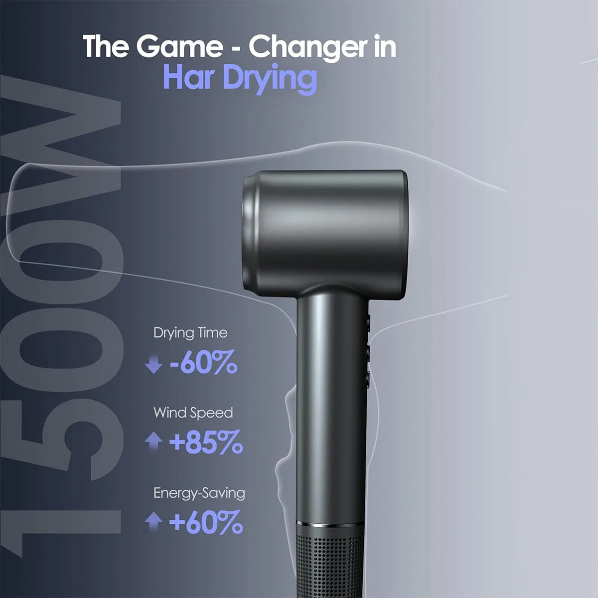 120,000 RPM High-Speed Hair Dryer - Brushless Negative Ion Blow Dryer with Low Noise & Quick-Dry Technology