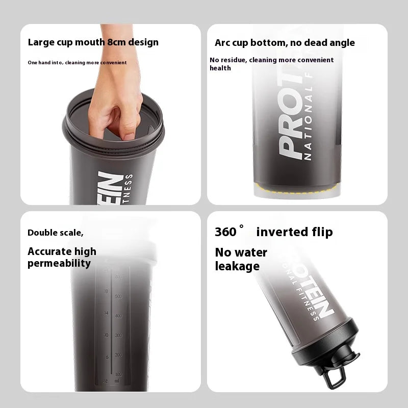 Protein Shaker Bottle - Leak-Proof Gym Fitness Mixer Cup 400-600ml for Shakes & Supplements