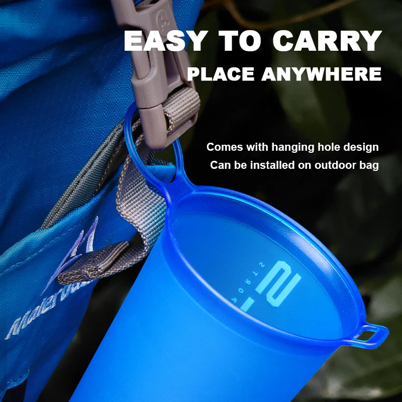 Collapsible TPU Water Bottle - BPA-Free Folding Soft Flask for Running & Hiking