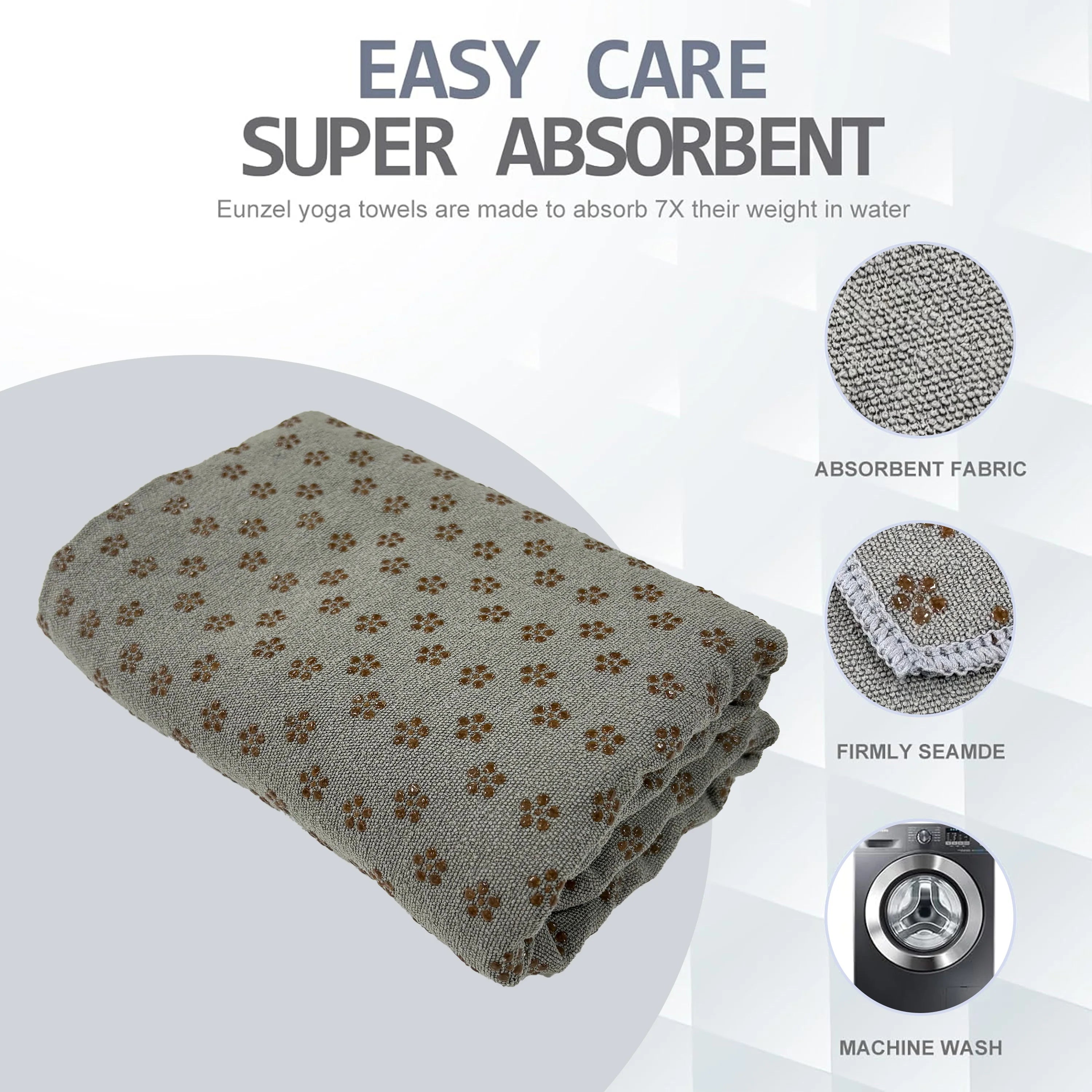 Yoga Towel - Non-Slip Hot Yoga Mat Towel with Grip Dots (24x72 inches)