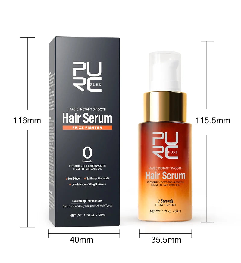 PURC Magic Instant Smooth Hair Serum - Nourishing Repair Leave-In Oil Anti-Frizz Treatment