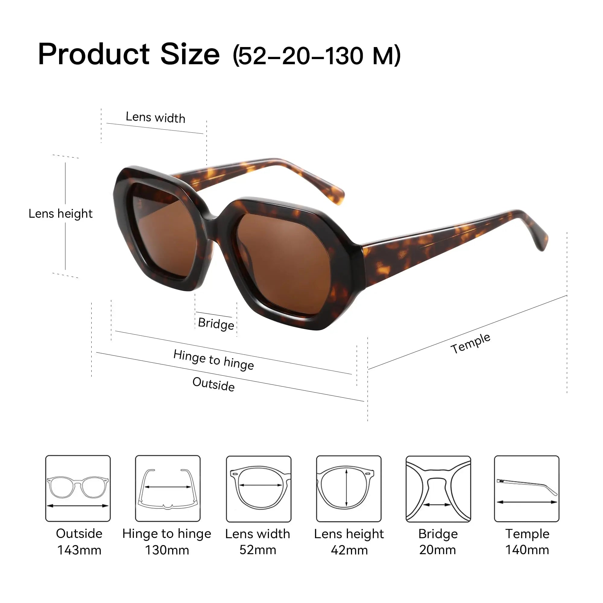 ZENOTTIC Retro Designer Hexagon Sunglasses