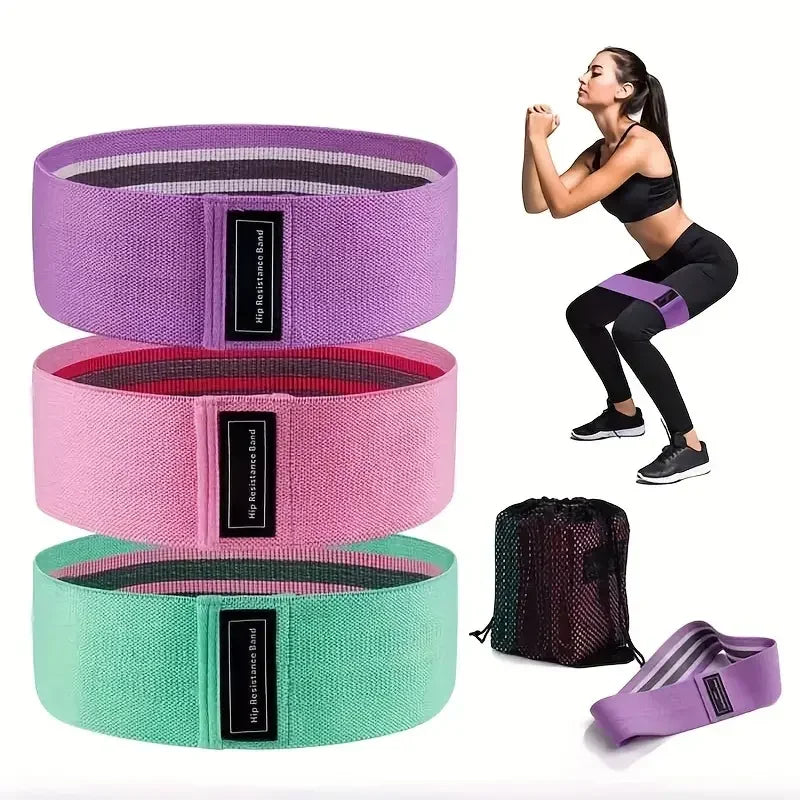 3 Piece Set Pilates Yoga Elastic Resistance Bands Set for Full Body Workout