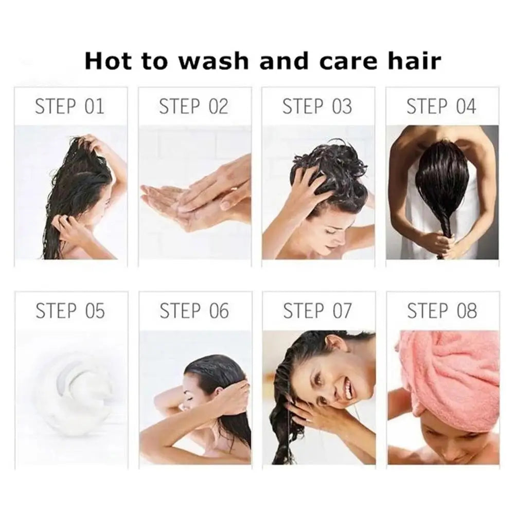 Cedar & Moore Biotin Ginger Hair Growth Shampoo 250ml – thickening hair treatment; 8-step wash and care collage.