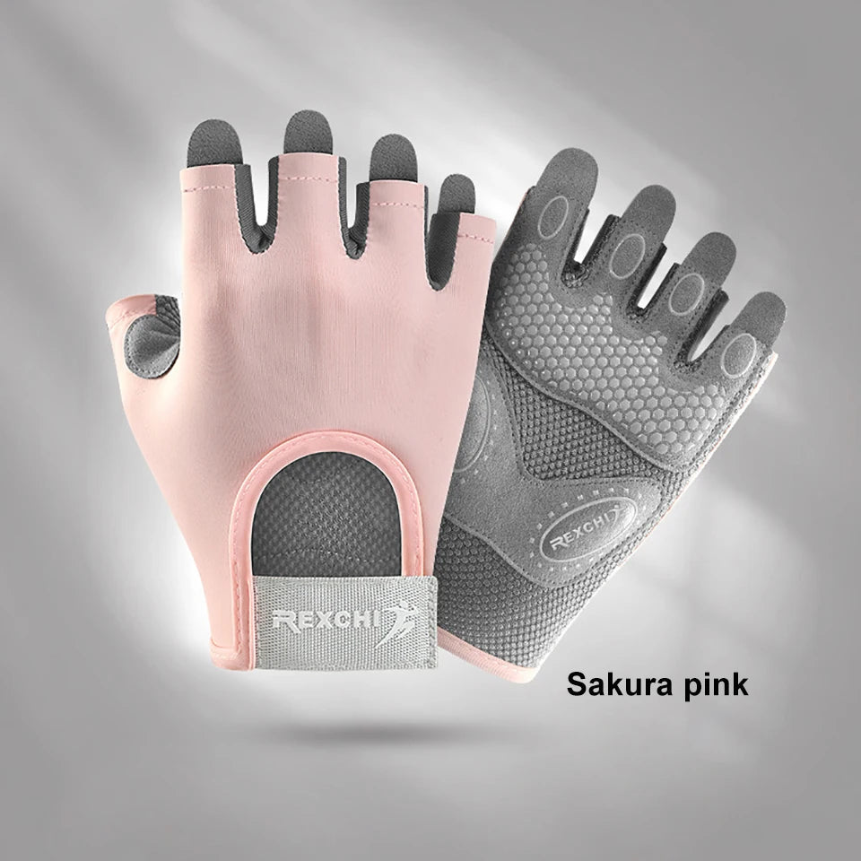 Half-Finger Workout Gloves - Shock-Absorbing Gym Gloves for Women & Men