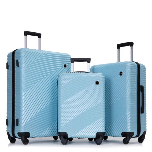 3-Piece Hardshell Luggage Set with Spinner Wheels - 20/24/28 Inch Lightweight Carry-On Suitcases
