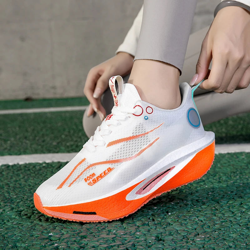 Carbon Board Athletic Running Shoes - Professional Marathon Lightweight Cushioning Sneakers