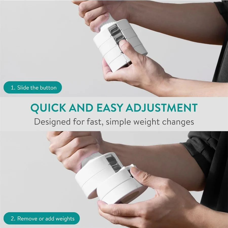 Adjustable Dumbbells Set 2.2-7.7 lbs - Exercise Hand Weights with Non-Slip Grip