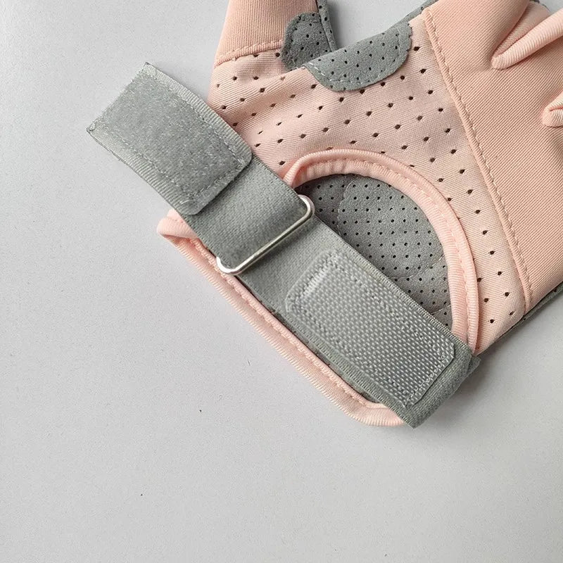 Women's Half-Finger Workout Gloves - Anti-Slip Grip for Gym, Yoga & Cycling